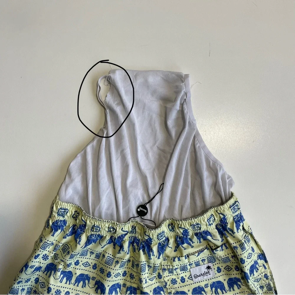 Boardies Swim Shorts Trunks Mesh Liner Size Medium Yellow Blue Elephants - Picture 4 of 6